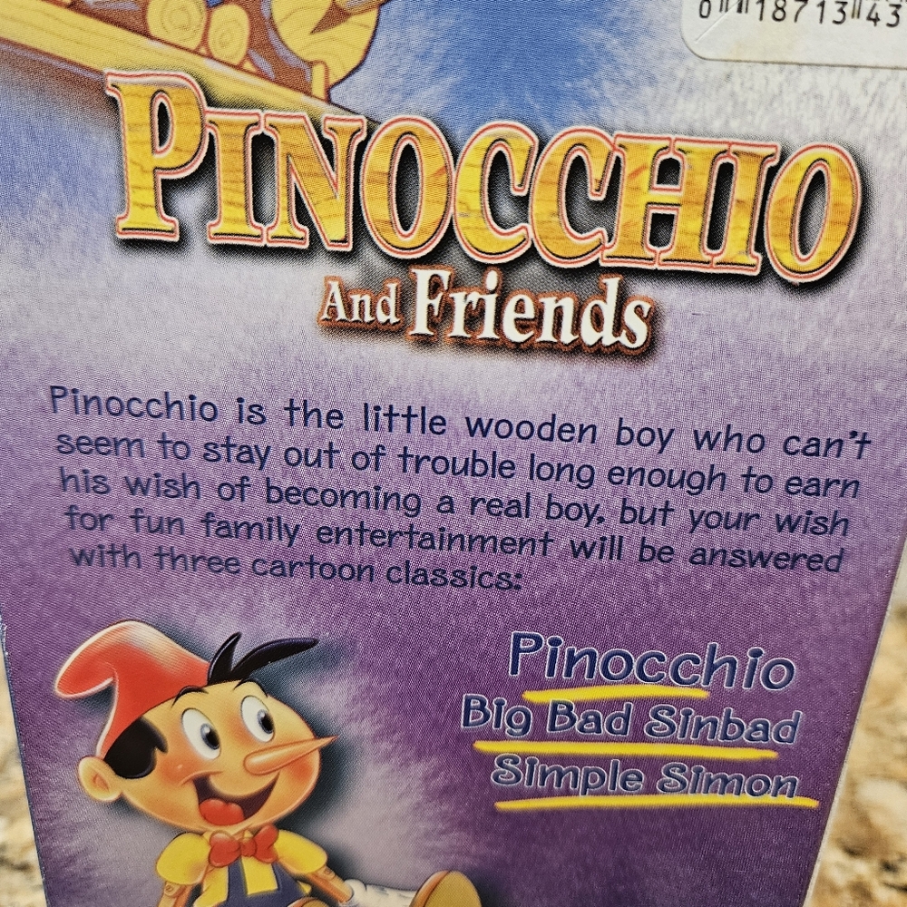 Pinocchio And Friends VHS Cardboard Sleeve 3 Cartoon Classics - Picture 3 of 7